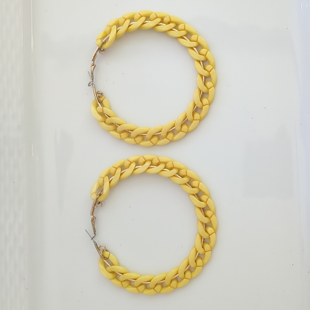 Goldtone Hoop Earrings acrylic